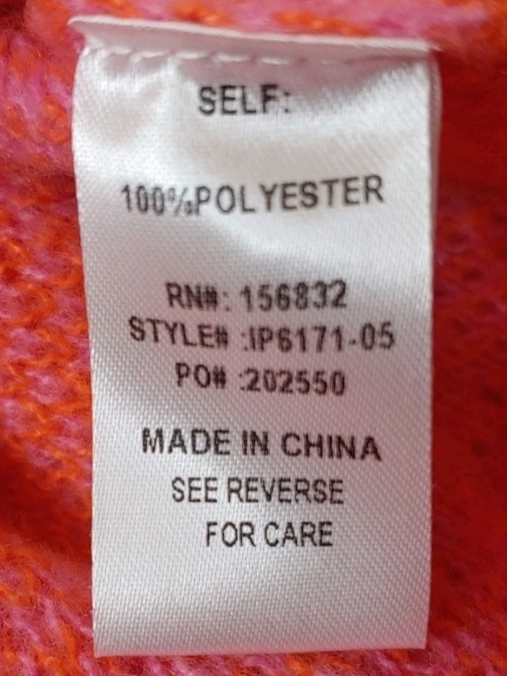 Bibi V-Neck Cardigan Sweater Sz XL Pink Orange Checkerboard Clear Sequined Nwt - Picture 11 of 12